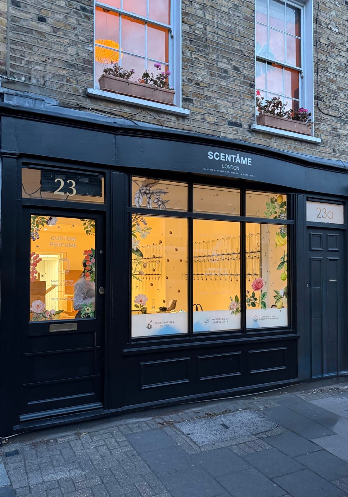 The Scentâme atelier on Arlington Way at dusk