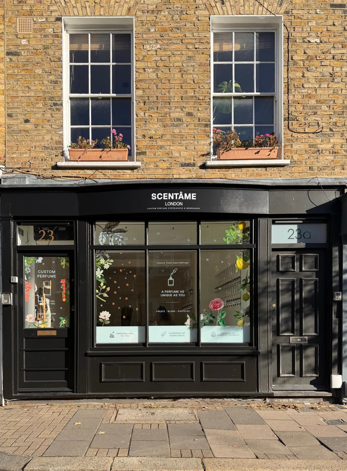 The Scentâme perfume atelier shopfront at 23 Arlington Way, London